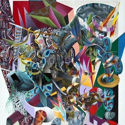 Athier, Machine Hearts 6, 2015, acrylic on canvas,  220 x 162 cm. Courtesy of Ayyam Gallery Dubai