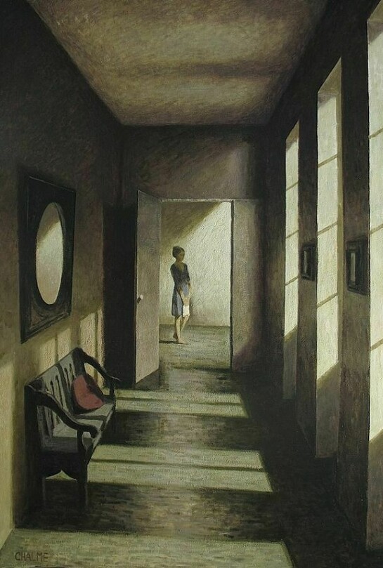 Marc Chalmé, Le Couloir, 53" x 38"