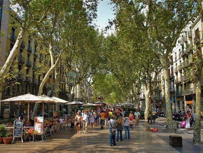 Vista de Las Ramblas de Barcelona, España