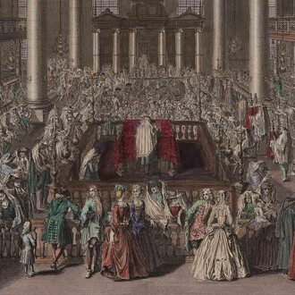 Claude Du Bosc (after Romeyn de Hooghe), Dedication of the portuguese jews synagogue in Amsterdam (detail), 1733–38. Courtesy of MFA