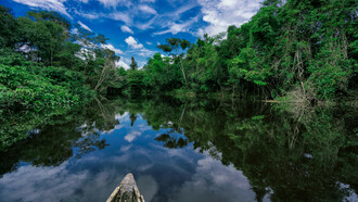 Il lago Rimachi nell'Amazzonia peruviana 