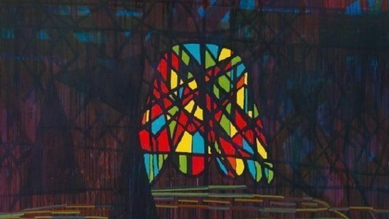 Steve Roden quite.flat.marbled. (luminous.), 2013, acrylic and oil on canvas, 60 X 84 inches. Image courtesy of the artist, CRG Gallery, NY and Susanne Vielmetter Projects, Los Angeles, CA. Photography Robert Wedemeyer, Los Angeles, CA