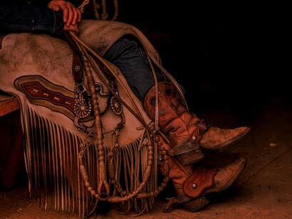 Cowboy Chains and Leather Boots. Oken Tayeng' s favourite dressing gear