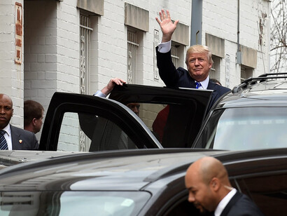 Donald Trump and his staff