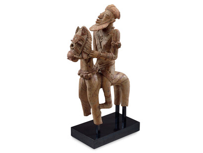 Horse and Rider, Mali, Djenne, 12th-16th century. Earthenware and pigment, 21 x 11 x 6 inches. Purchase: William Rockhill Nelson Trust through the George H. and Elizabeth O. Davis Fund and the generosity of Shirley and Barnett Helzberg, 2000.31.