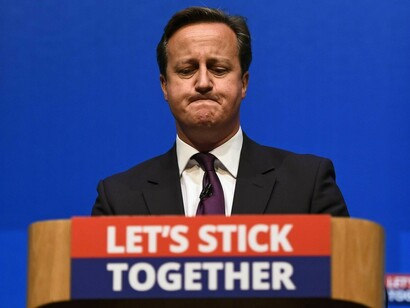 El Primer Ministro David Cameron en la campaña en contra del Brexit