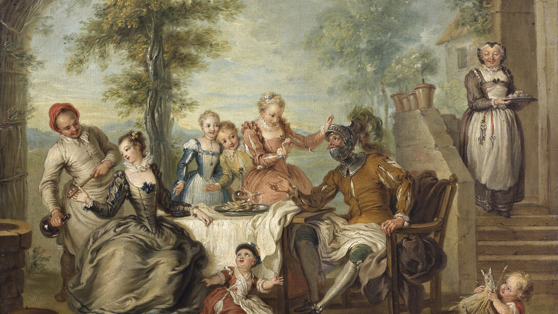 Charles Coypel (French, 1694−1752), Don Quixote Served by the Girls of the Inn, 1751, Oil on canvas, 22 7/8 x 28 3/8 inches, Musée Jacquemart-André, Paris — Institut de France (MJAP-P 2379). Photo: © Studio Sébert Photographes