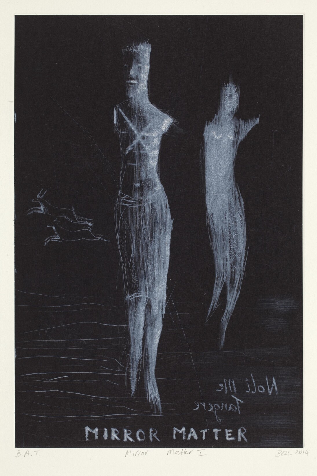 Deborah Bell, Mirror Matter I, 2014, Drypoint on chine collé, Edition of 25, 50 x 38 cm, Published by David Krut Print Workshop