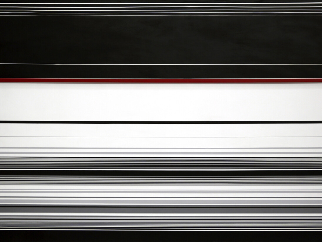 Cui Xiuwen, Reincarnation No. 15, 2015, varnished aluminum and acrylic on canvas, 39 3/8 x 59 inches (100 x 150 cm)