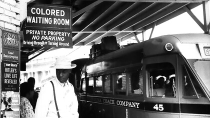 At the bus station in Durham, North Carolina USA, May 1940, photo by Jack Delano