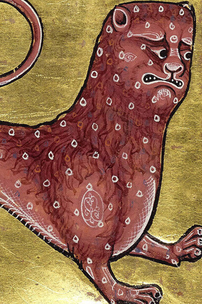 Bestiario de Aberdeen, detalle de leopardo