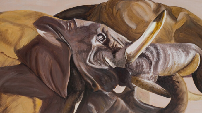 Simona Liberati, Inner Contrast, oil on canvas, cm 60x120