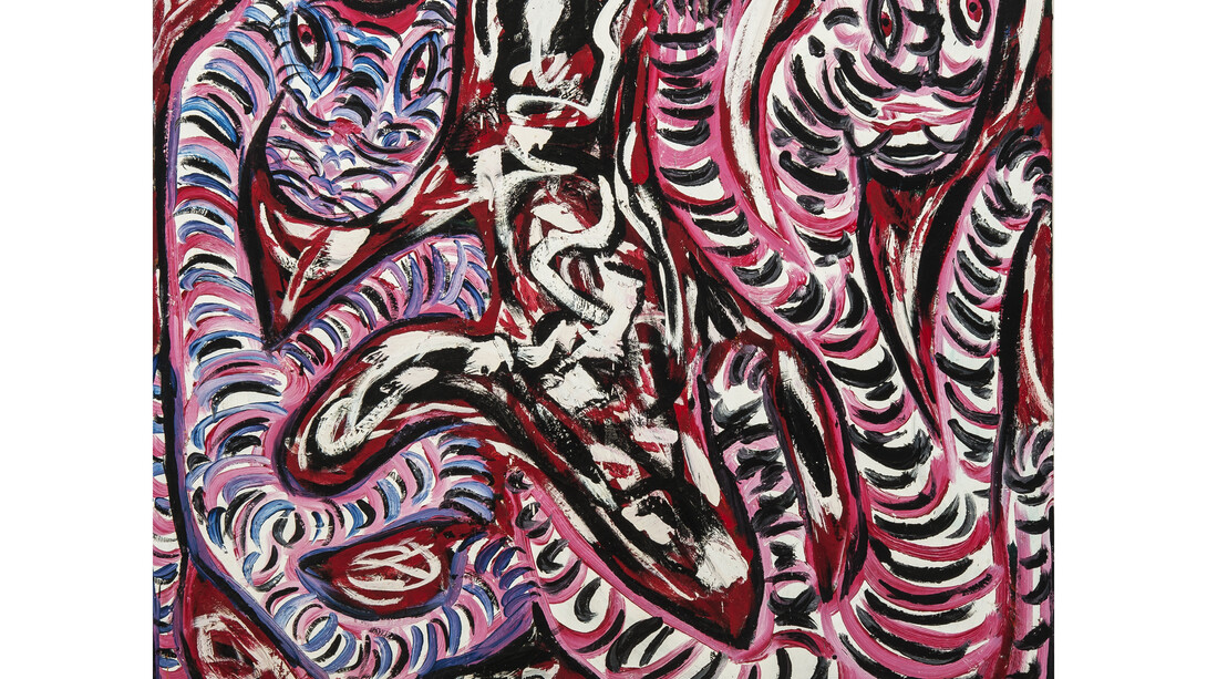 Thornton Dial, “Climbing Tigers” 1991, Oil on Canvas, 72” x 72”