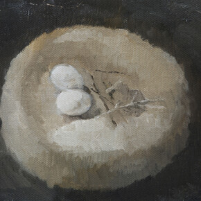 Zhao Zhao, Spoiled Bird Egg, 2013, Oil on canvas, 10 1/2 x 13 3/4 in (27 x 35 cm). Courtesy of the artist and Chambers Fine Art