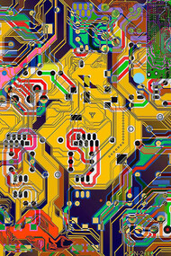 VitaliV, 1957 Cirque du Soleil, 2017, backface acrylic on dibond, 7, 100 x 100cm, courtesy MA Gallery