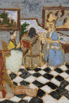 Raina Lee, The concert, after Vermeer (detail), 2026. Courtesy of Make Room Gallery
