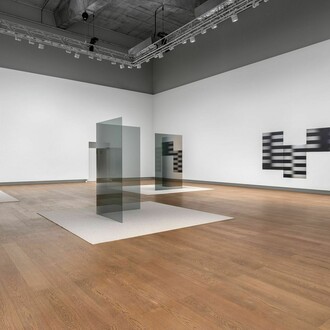 Larry Bell, Works from the 1970s, exhibition view. Courtesy of Hauser & Wirth Gallery