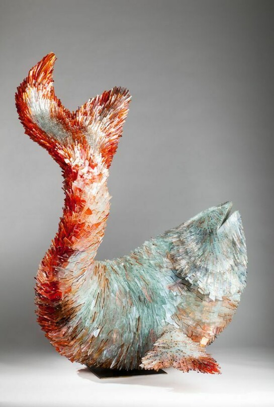 Marta Klonowska, The Fish, 2013, metal, glass + watercolor, Courtesy of the artist