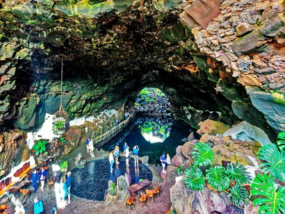 Jameo del Agua, César Manrique ha fatto delle grotte vulcaniche una delle più grandi attrattive di Lanzarote, Spagna