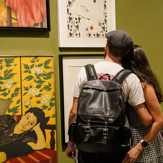 Uno de frijol cuatro de maíz, vista de exhibición. Cortesía del Museo de Antioquia