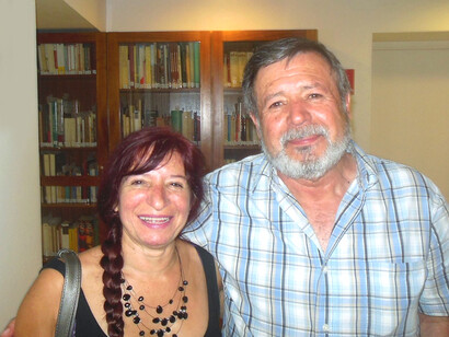 Julio Gálvez con la poeta Anna Benítez. Fotografía: Felipe Sérvulo