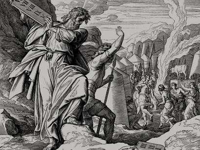 A 19th-century illustration of the dance around the golden calf (Exodus 32), published in 1877