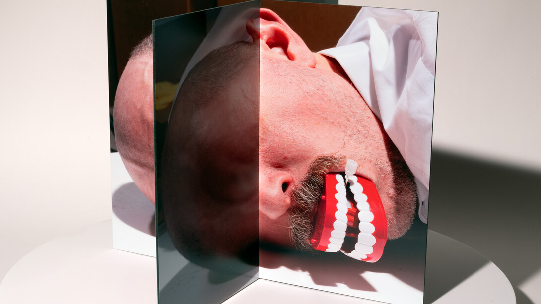 Lucas Blalock, Film-object (Mouth) (detail), 2025, from
Tête-à-tête-à-tête-à-tête-à-tête. Courtesy of the artist and George Eastman Museum