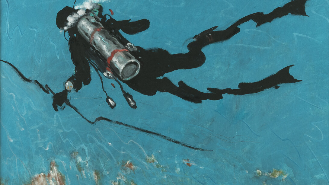 Julio Larraz, La Pesca de la Langosta, 2011, Oil on Canvas, 60 x 72 in