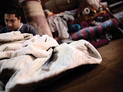 Ahmad working in a larger workshop, Cairo, Egypt: 2013 © Massimiliano Fusari / Massimedia.com