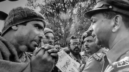Author (with spectacles) at Narmada Sangharsh Yatra (Struggle Journey), 1990 @ Shailendra Yashwant