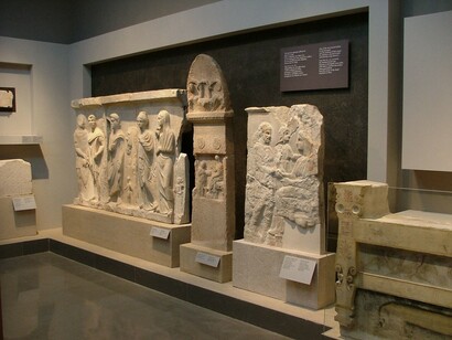 In Macedonia from the 7th century BC until the late antiquity, exhibition view. Courtesy of Archaeological Museum of Thessaloniki