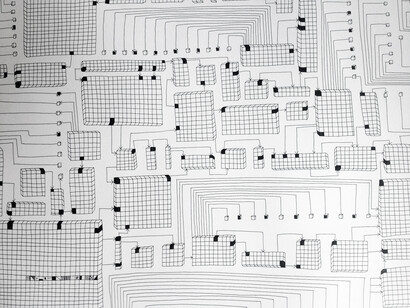 Caterina Rossato, Mind map, pen on paper, 10x1,5m, detail, 2014