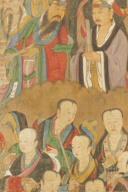 Pintura de la dinastía Qin que representa a gobernantes, dioses celestiales y seres inmortales