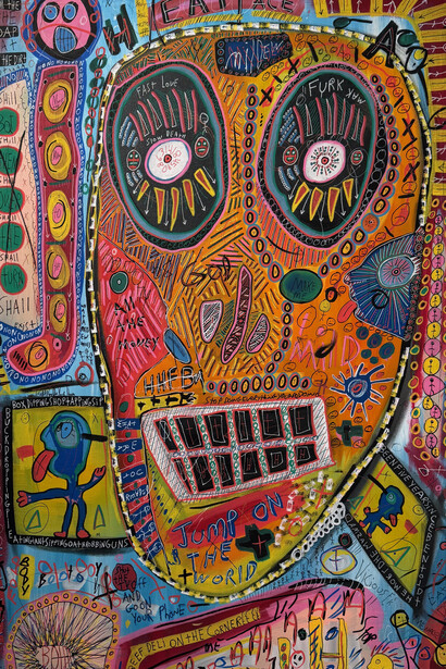 Joey Tepedino, Shut off the tv and go on your phone, 2024. Courtesy of Hal Bromm Gallery
