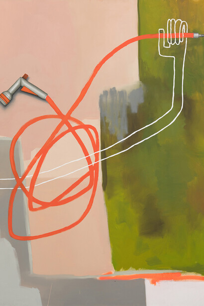 Sophie Ullrich, o.T. (bewässerung), 2021, olio su tela, 170x150 cm (dettaglio). Courtesy of Tube Culture Hall 