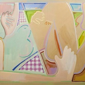 James Viscardi, Downstairs Dip Dye, 2013, oil on canvas, 52 x 62 in (132 x 157 cm)