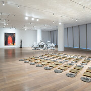 Subodh Gupta, एक मुट्ठी आसमान (A fistful of sky), exhibition view. Courtesy of Nature Morte 