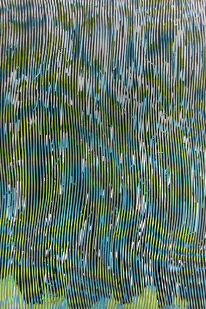 Julie Oppermann, ohne Titel (ypf05), 2012, Acrylic on Yupo paper, 26 x 20 inches. Courtesy of Joshua Liner Gallery