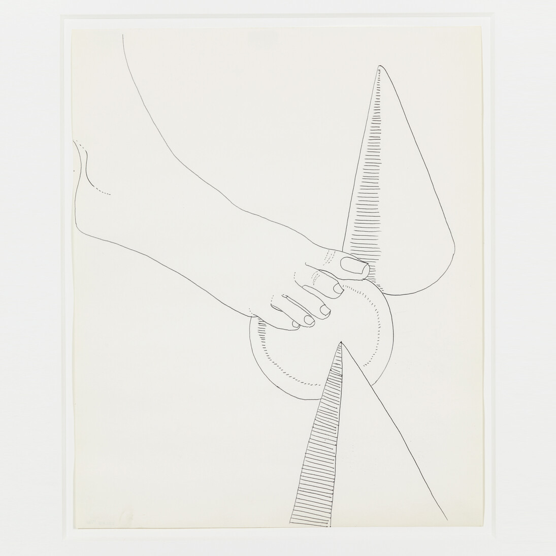 Andy Warhol, Foot and Geometric Shapes, 1961, Black ballpoint on manila paper, 17 x 14 inches (paper) (43.2 x 35.6 cm). © The Andy Warhol Foundation for the Visual Arts, Inc. Courtesy Anton Kern Gallery, New York