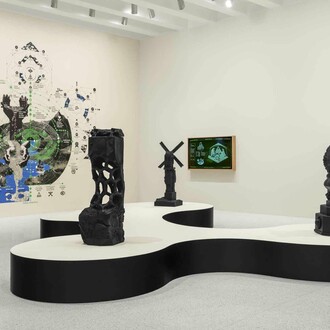 Olalekan Jeyifous, Hydricosmic litanies, exhibition view. Courtesy of Walker Art Center