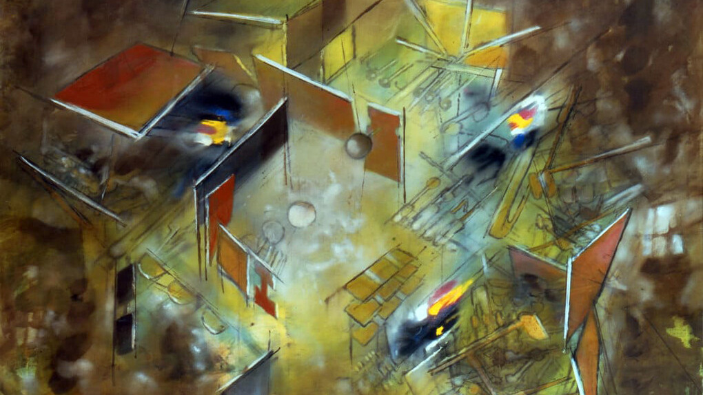 Roberto Matta, Sans titre, 1958, huile sur toile, 114 x 146 cm