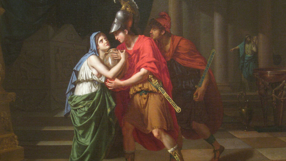 Jean-Baptiste Joseph Wicar (1762-1834), Electra recibiendo las cenizas de su hermano Orestes. Worcester Art Museum, Estados Unidos 