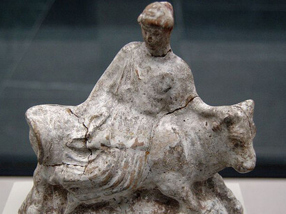 Europa and the bull. Terracotta group from Athens, BC. by Unknown greek artist