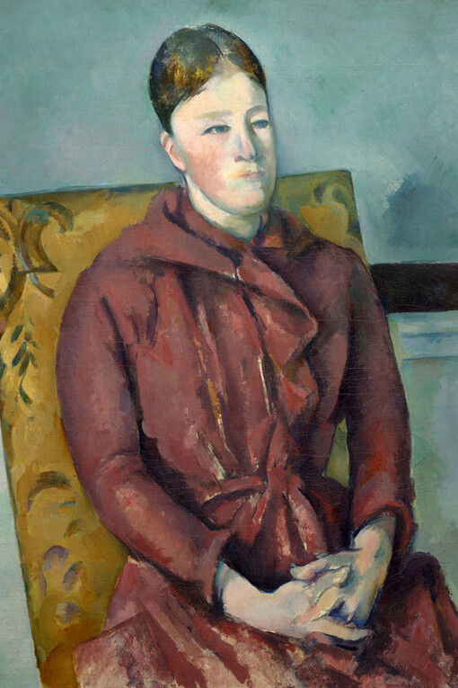 Paul Cézanne, Madame Cézanne in a Red Dress, 1888-1890, oil on canvas, The Art Institute of Chicago, Wilson L. Mead Fund