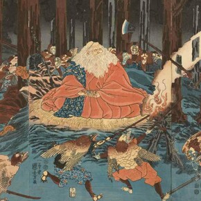 Masami Teraoka and japanese ukiyo-e prints, artwork in exhibition. Courtesy of the National Gallery of Australia