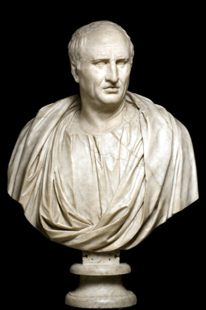 Marco Tullio Cicerone, busto, (metà del I secolo a.C.). La lingua parlata, in sintesi, giunge a noi sotto forma di italiano (o francese o spagnolo) attraverso le lingue romanze, le quali derivano dal latino