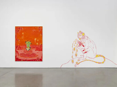 Paulo Nimer Pjota, Na boca do sol II, exhibition view. Courtesy of François Ghebaly Gallery