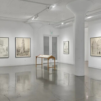 Sandow Birk: an illustrated history of the present, exhibition view. Courtesy of Catharine Clark Gallery