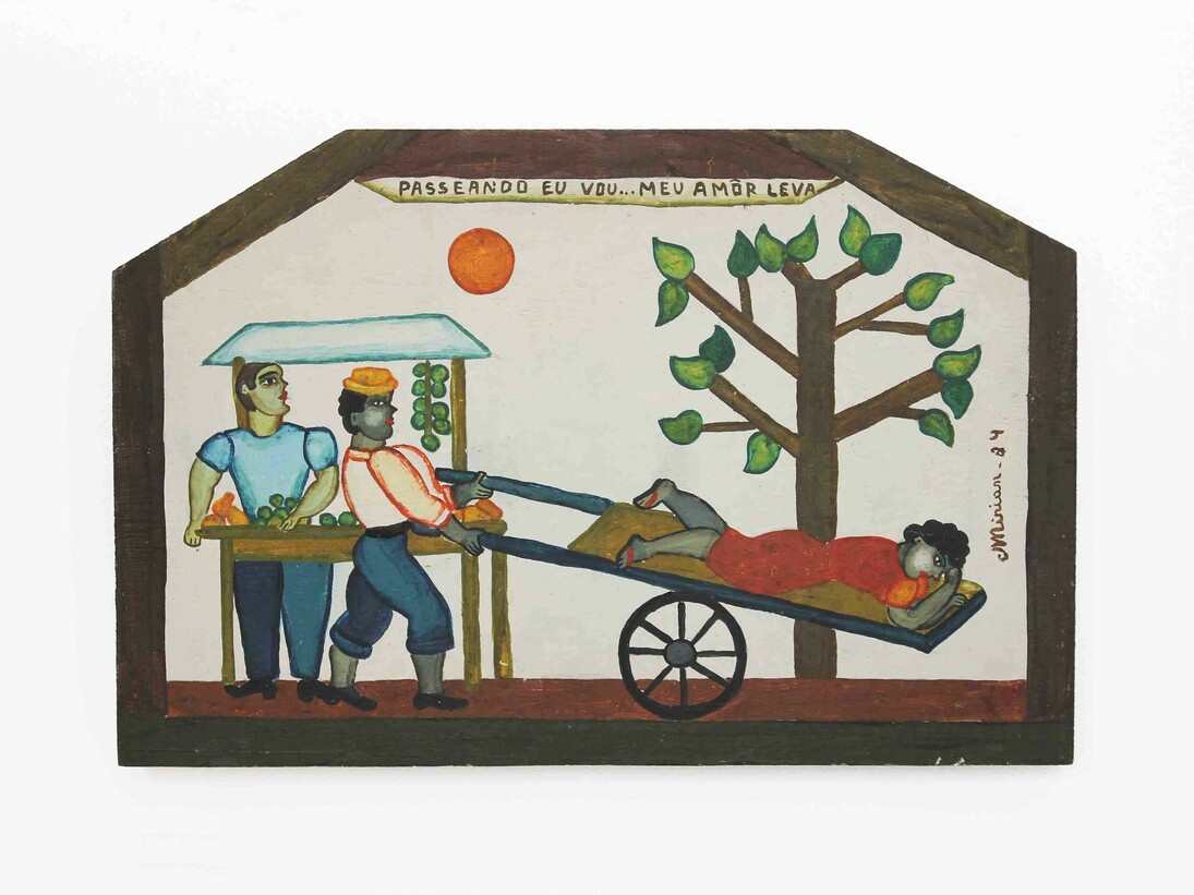 Mirian Inês da Silva, Passeando eu vou... Meu aôr leva, 1984, óleo sobre tela, 29 x 45 cm ©Germana Monte-Mór