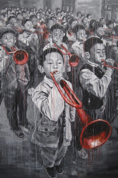 Sheng Qi, Just Blow, 2011, acrylic on canvas, 220 x 180 cm, in Crossing China. Land of the rising art scene, Gérard Goodrow (ed.), Daab, Cologne, 2013. Courtesy Daab